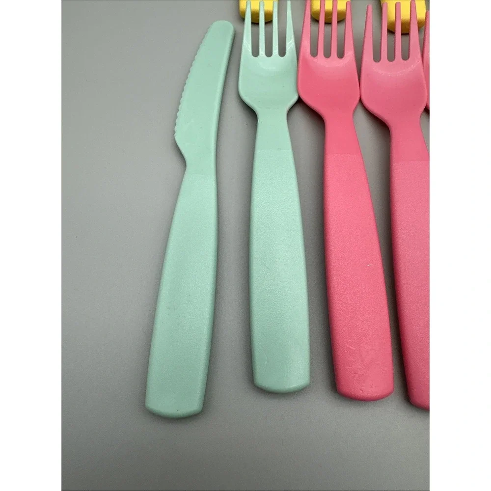 Pillowfort Kids Plastic Utensil Lot 36pc Fork Spoon Knife Mixed Colors